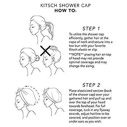 image:imageKitsch Luxury Large Shower Cap for Women StripeFloral