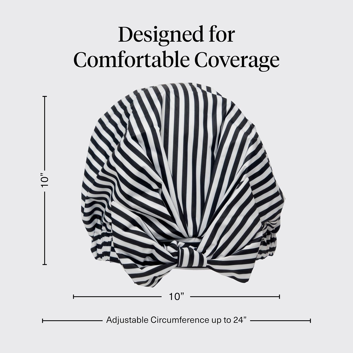 image:imageKitsch Luxury Large Shower Cap for Women StripeStripe