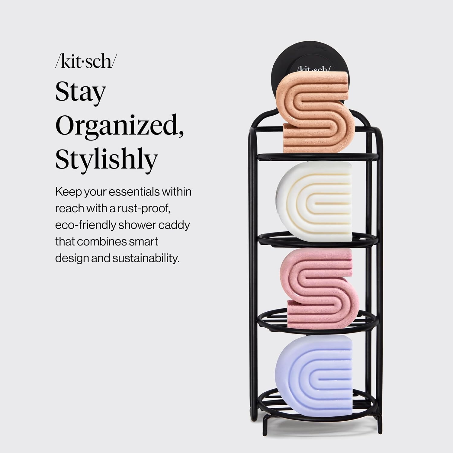 image:imageKitsch Shower Caddy Hanging with Suction Cup