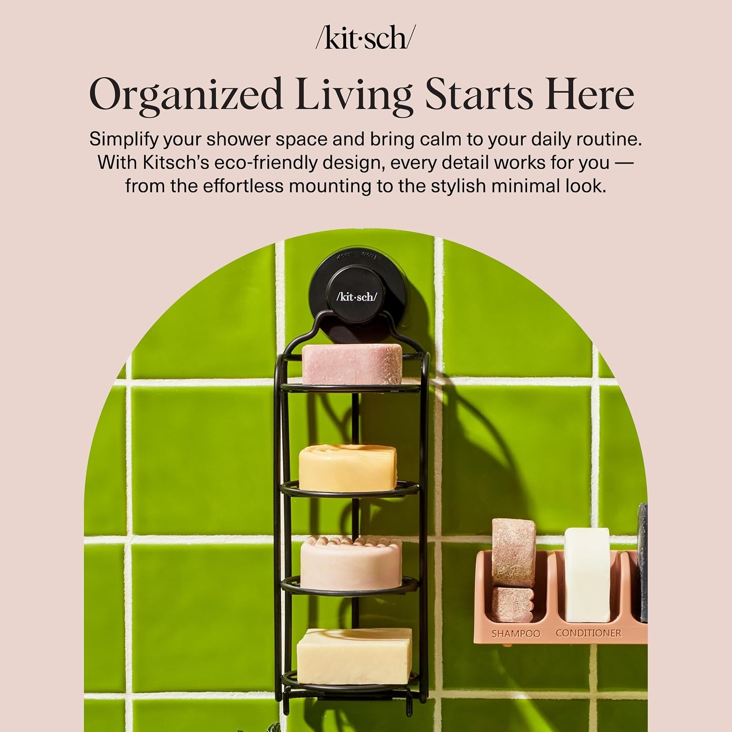 image:imageKitsch Shower Caddy Hanging with Suction Cup