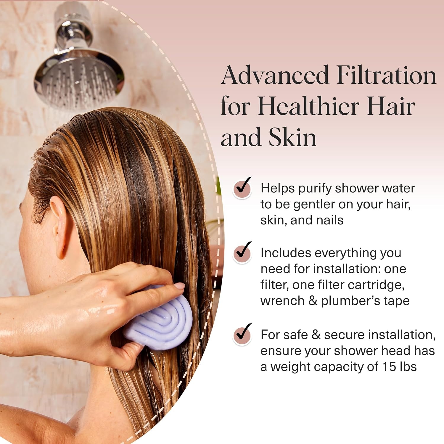 image:imageKitsch Shower Filter Head for Hard Water Filtered Shower Head ChromeChrome