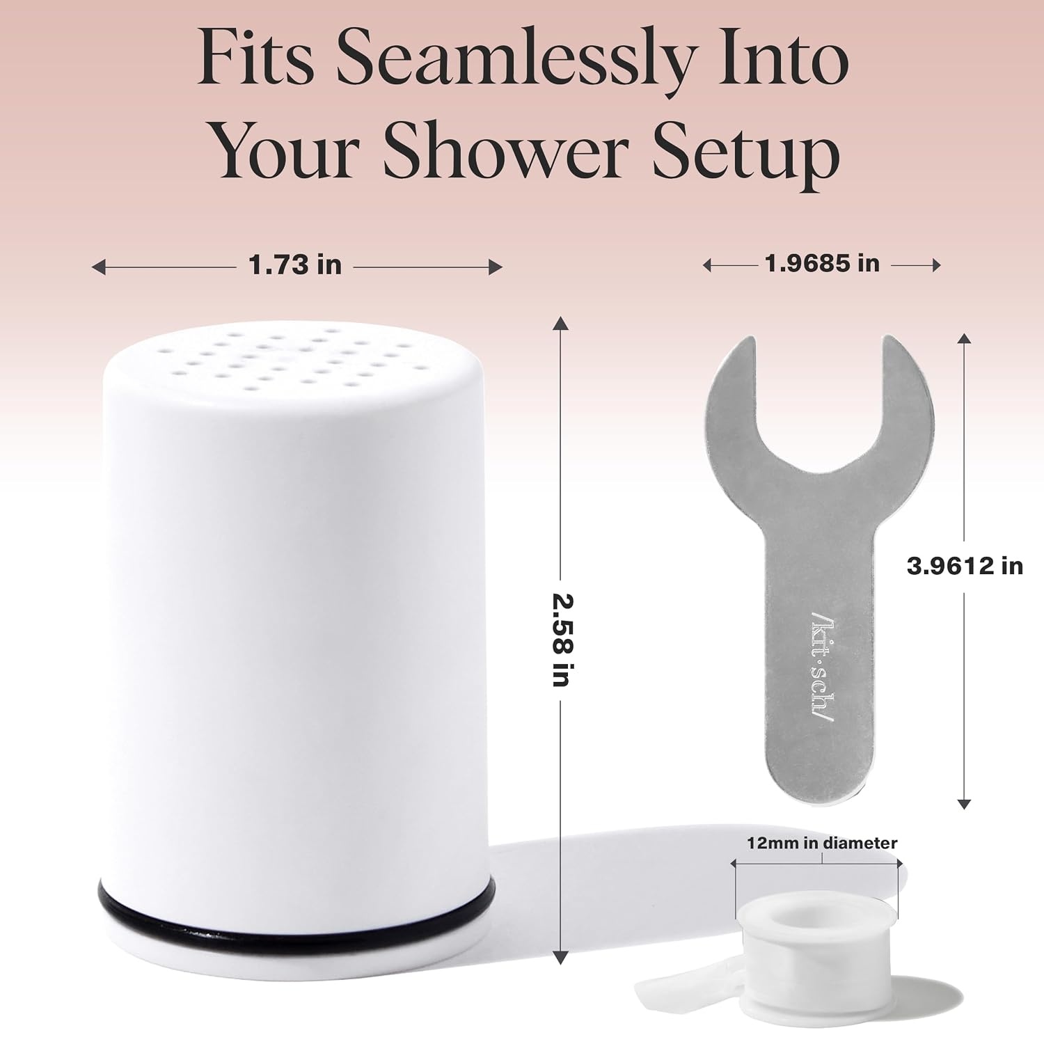 image:imageKitsch Shower Filter Head for Hard Water Filtered Shower Head ChromeWhite