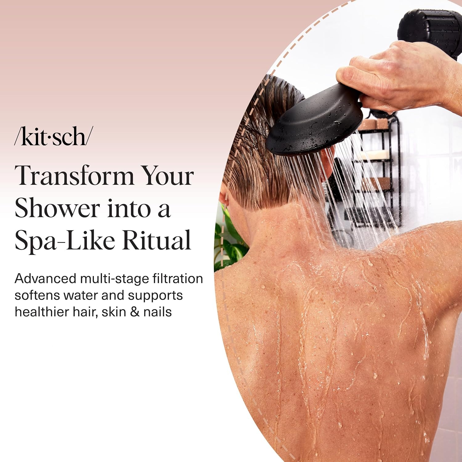 image:imageKitsch Shower Filter Head for Hard Water Filtered Shower Head ChromeWhite