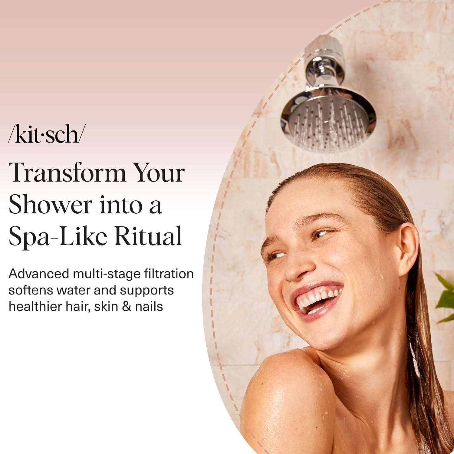 image:imageKitsch Shower Filter Head for Hard Water Filtered Shower Head TerracottaChrome