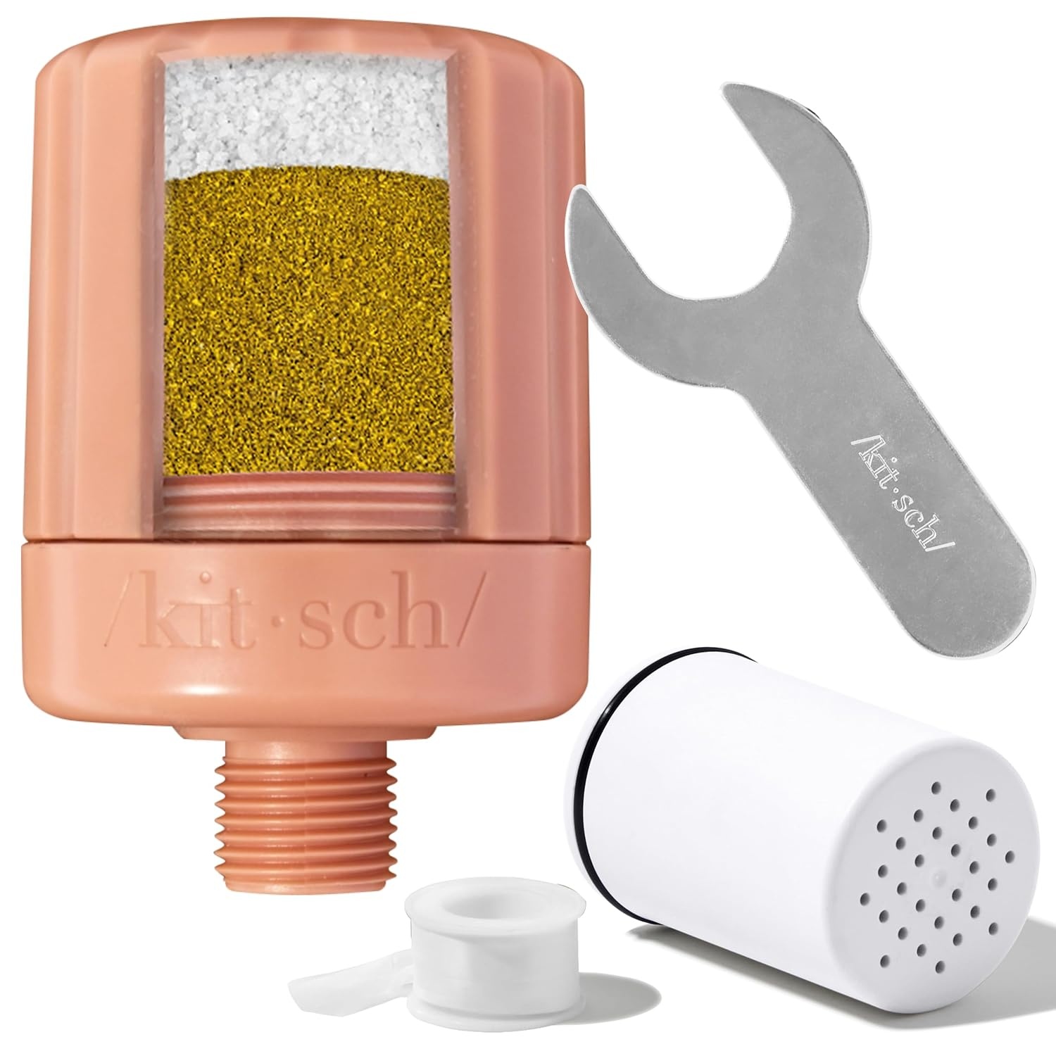 image:imageKitsch Shower Filter Head for Hard Water Filtered Shower Head TerracottaTerracotta